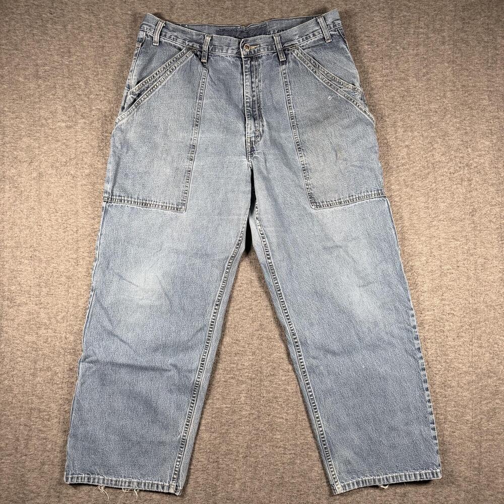 Vintage Y2K Levi's Silvertab Carpenter Jeans Mens 36x29 Baggy Wideleg Light Blue